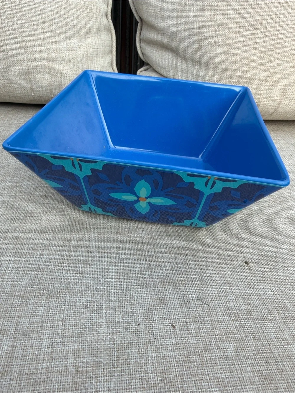Blue Decorative Melamine Serving Bowl